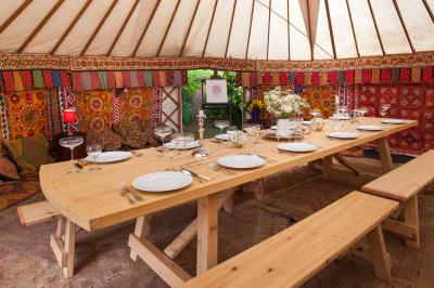 24ft yurt with 12ft banqueting table