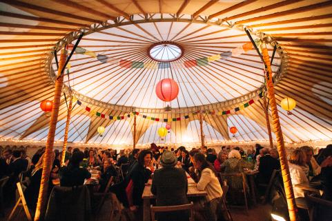 Wedding in 44 foot yurt