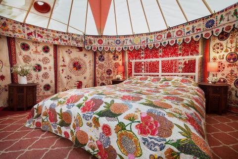 14ft yurt with stunning decor double bed