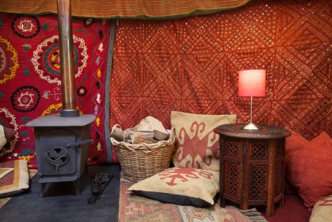 18ft yurt with a wood burner