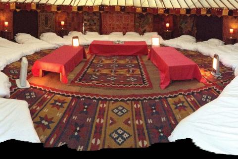 32ft yurt with stunning decor 20 single floor mattresses