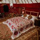 A stunning 18ft yurt with a double bed and all the trimmings for super special camping experience. #yurts #glamping #festivals